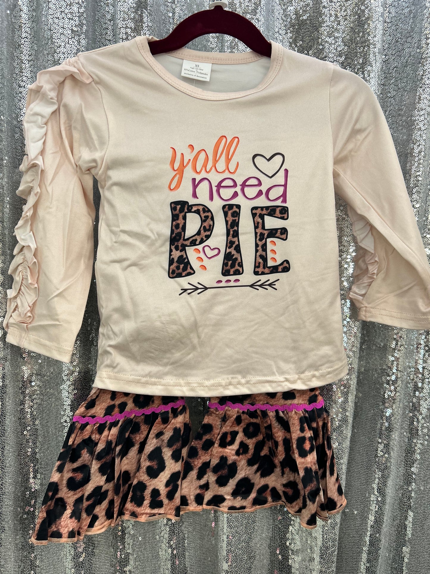 “Y’all Need Pie” Long Sleeve Cheetah Print Belles Set Thanksgiving