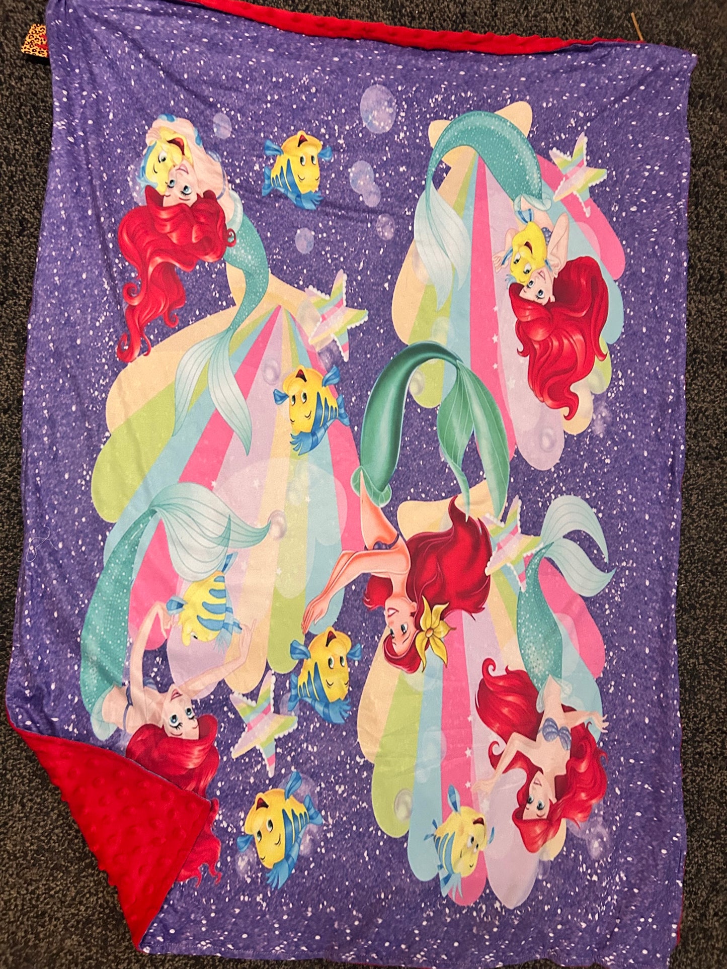 Ariel The Little Mermaid Minky Blanket
