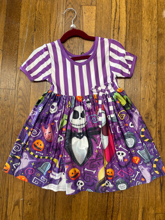 Purple and White Striped Nightmare Before Christmas Dress Halloween