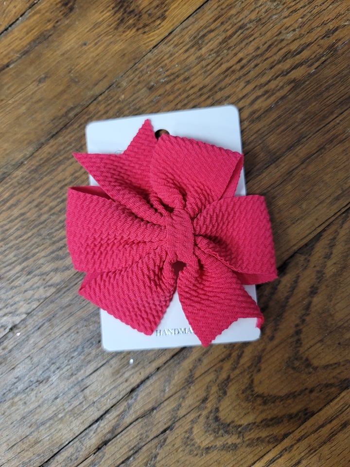 Fancy Waffle Fabric Double Loop Bow