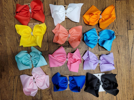 Big Bow 8” With Rhinestone Center