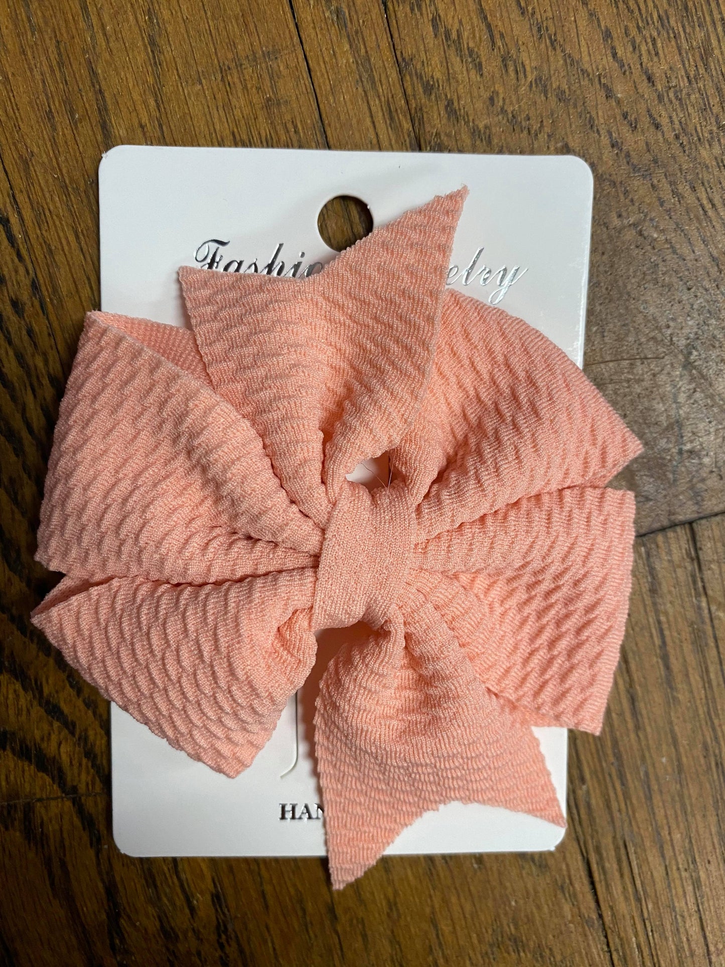 Fancy Waffle Fabric Double Loop Bow